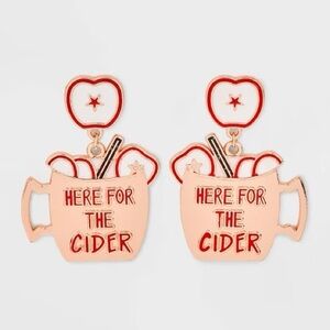⚜️Sugarfix by Baublebar Sip Sip Hooray Copper Cup of Apple Cider Earrings! NWT!